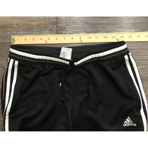 Adidas Womens Medium Black Athletic Sweatpants with White Stripes - Picture 5 of 7